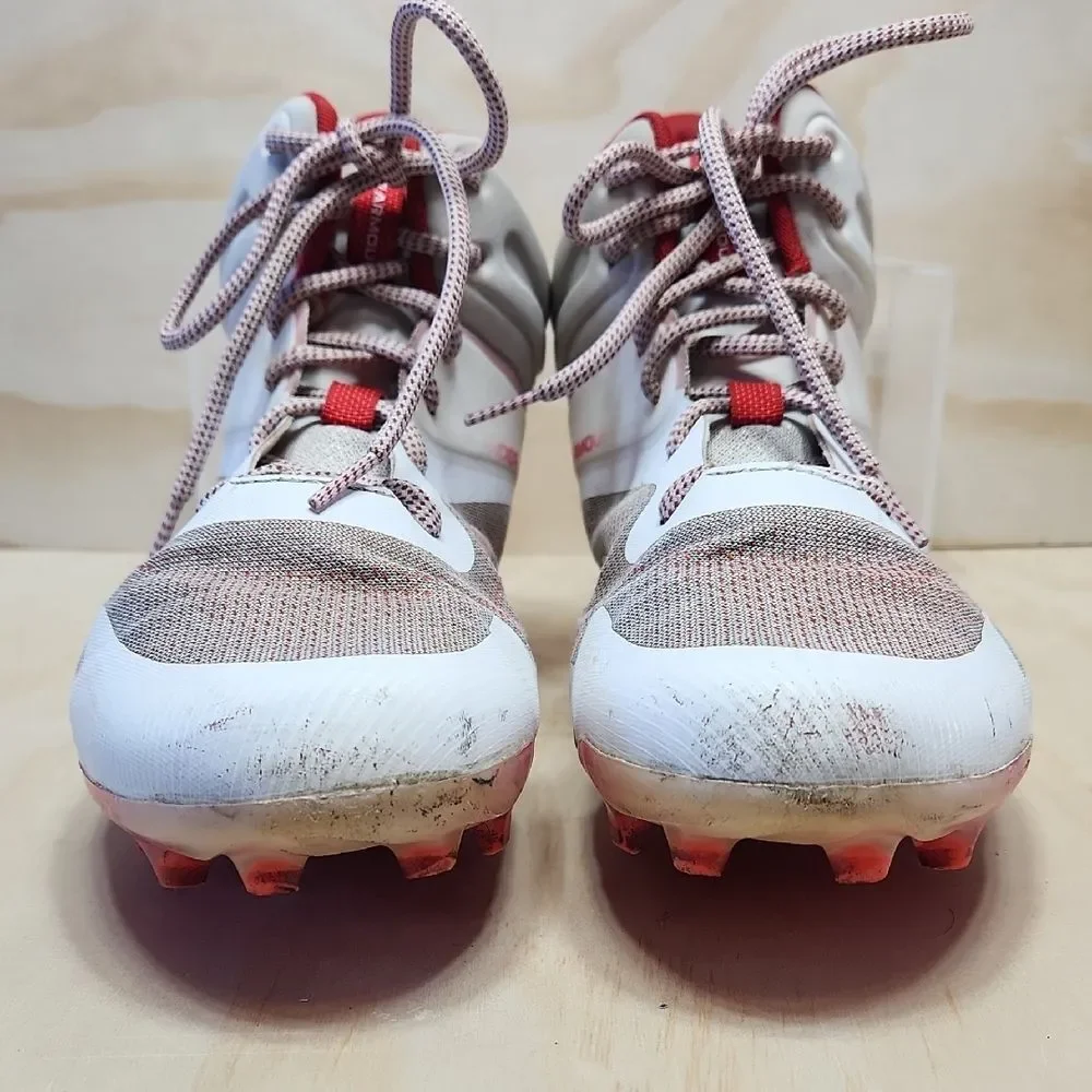 Under Armour Command Lacrosse Cleats Men 13 Red White Athletic Shoes